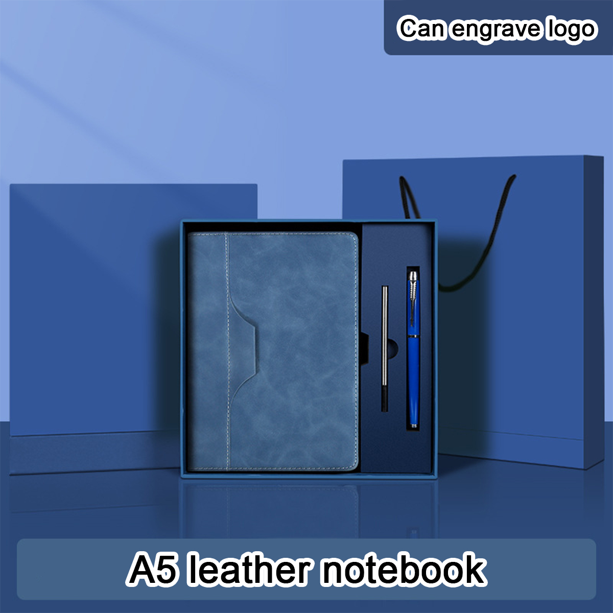 Leatherwork Logo - (ロゴを刻印可能) A5 レザー学生学習ノート、日記、ビジネスメモ帳、仕事会議記録簿、旅行日誌、抜粋