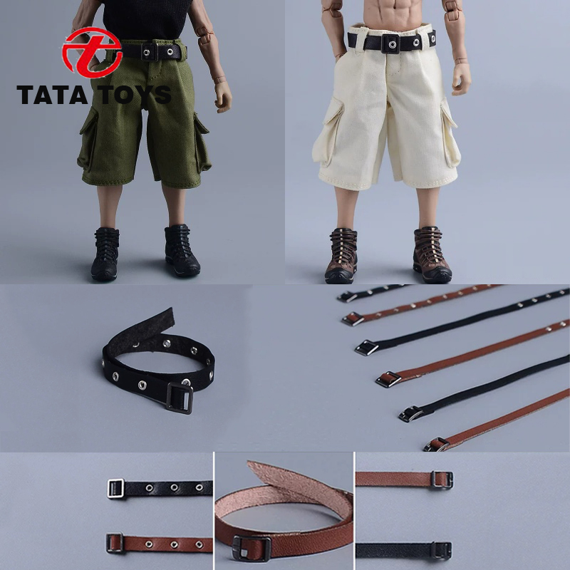 Leatherwork Products - 1/12 スケール男性ビジネスカジュアル作業服ワーククロップドパンツレザーベルトフィット 6 ''アクションフィギュアボディモデル人形