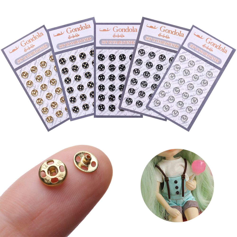 Snap Fastener Setter - 見えないスナップクラフトメタルバックル、ミニボタン、DIY人形服、衣類縫製バックル、5mm、10個、24個