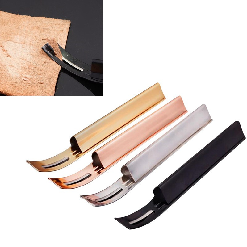 Skiver Leather Thin - ステンレス鋼レザースキビングナイフ DIY レザークラフト安全切断ナイフ 薄いナイフを切断するための溝彫りナイフ