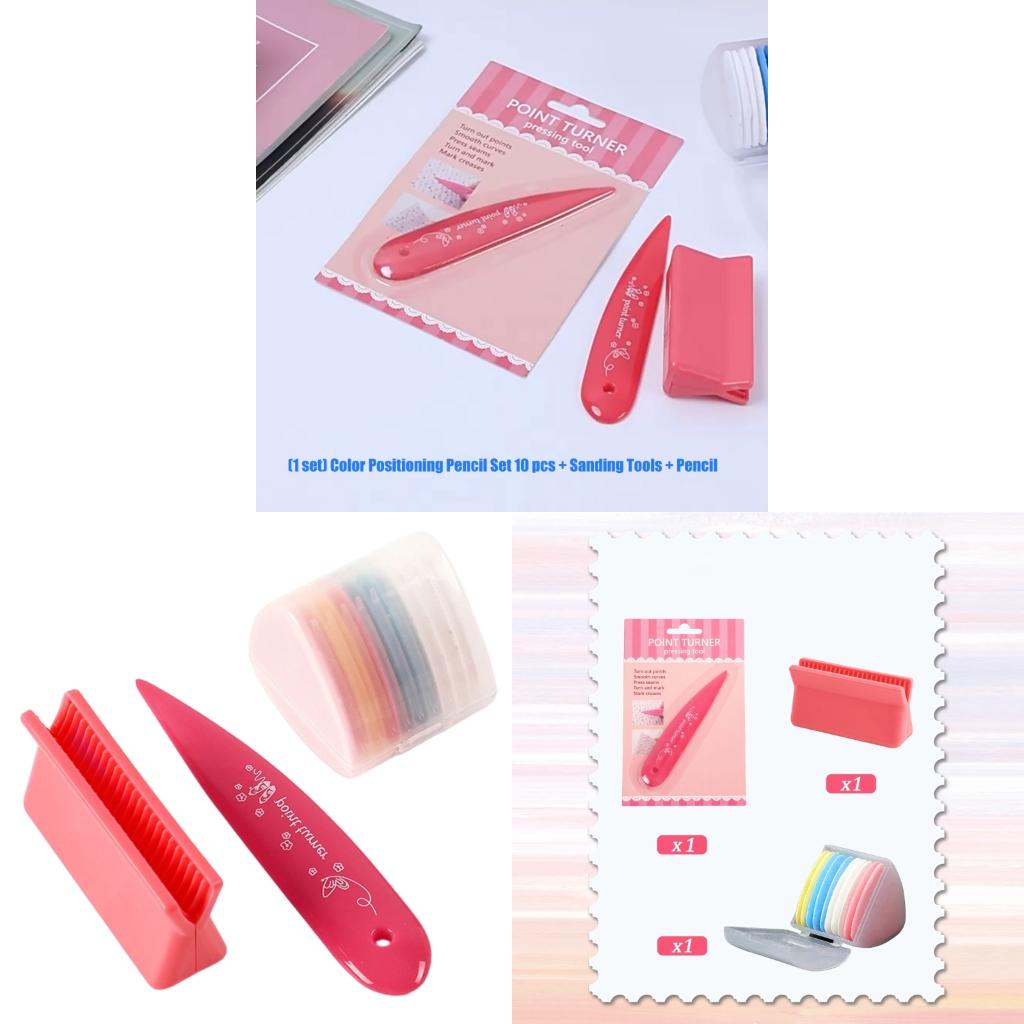 Bone Folder Tool - 10個ソーイングチョークセット 削り器と布折り目付き プラスチックボーンフォルダー