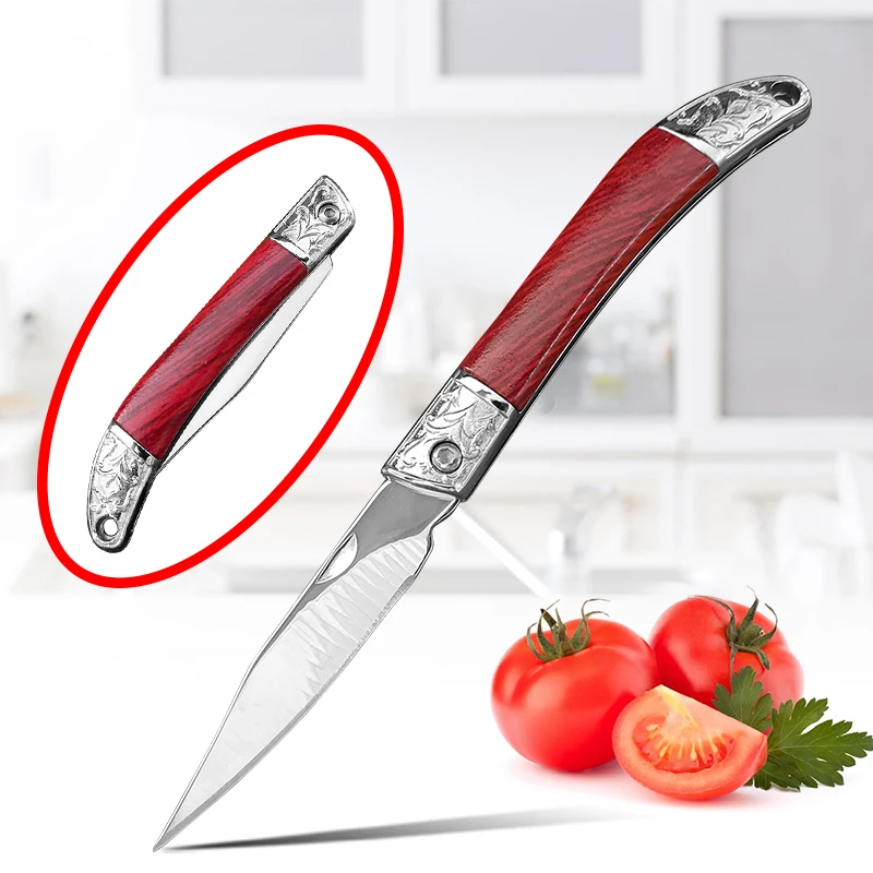Bone Folder Tool - 多機能プラスチックハンドルナイフ、折りたたみ刃、骨抜き肉包丁、魚野菜、バーベキュースライス果物、キッチンシェフ調理