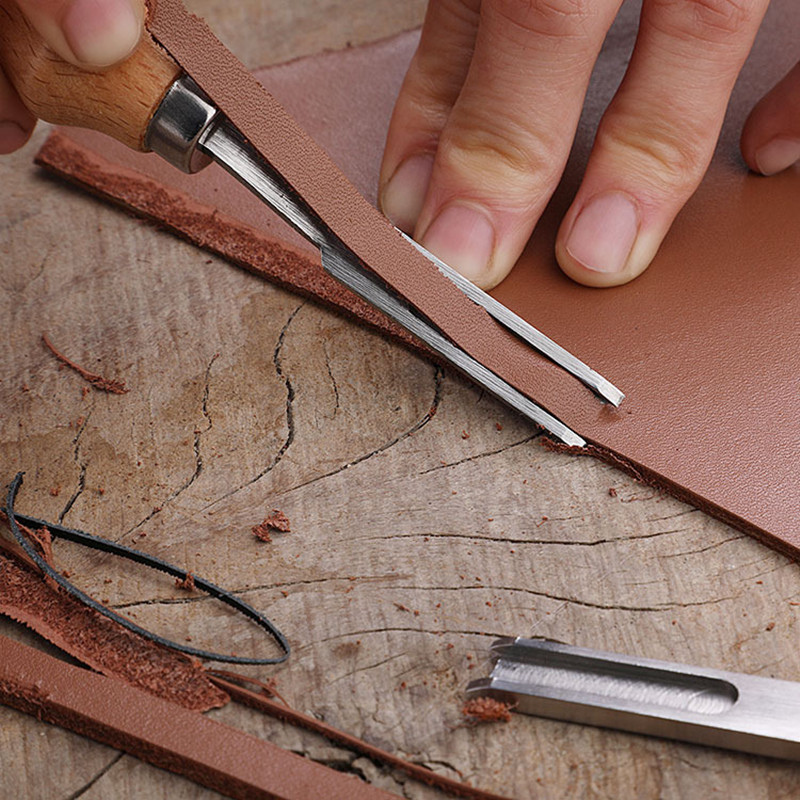 木製ハンドル付きレザーエッジスケイバーベベラー,ワイドエッジ - Skiver Leather Thin のレビューと価格