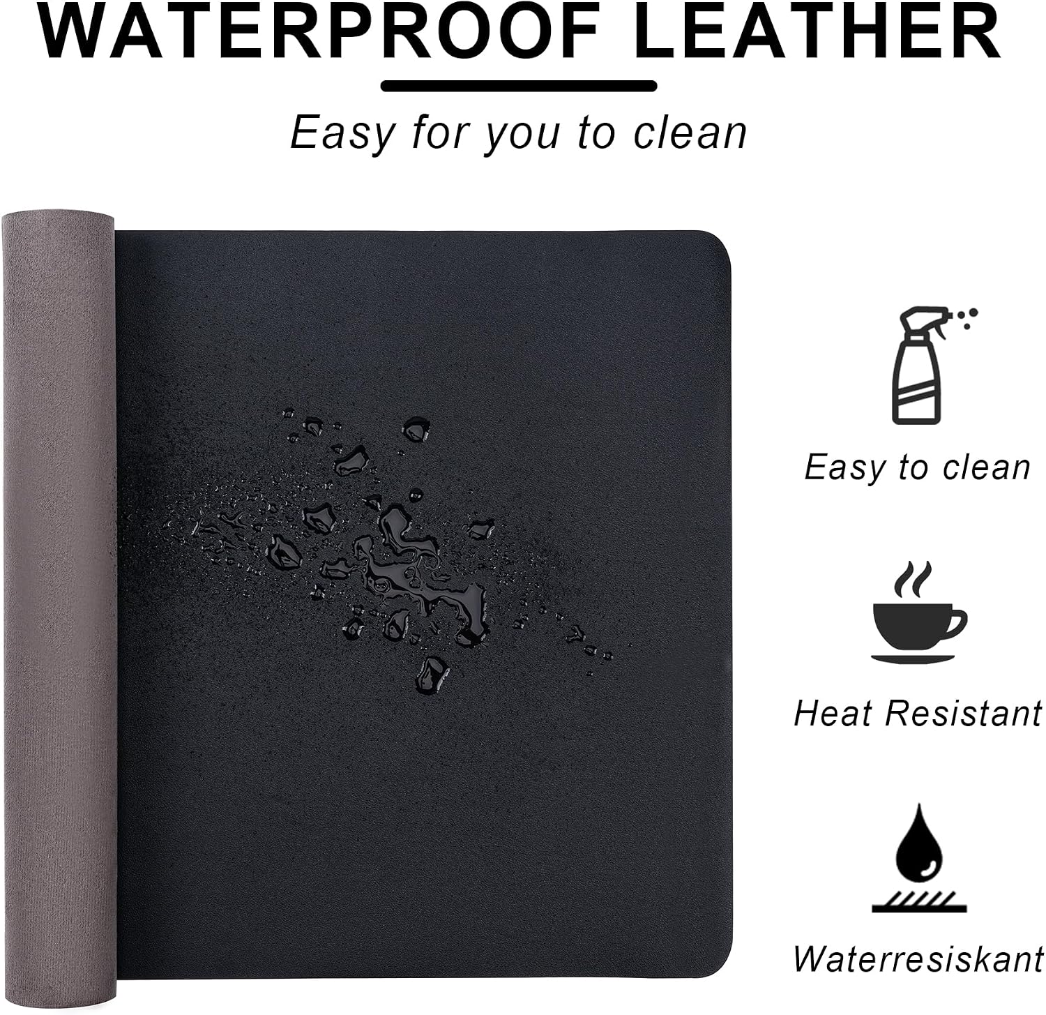 レザーデスクパッドプロテクター、滑り止めPU大型マウスパッド - Leatherwork Products のレビューと価格