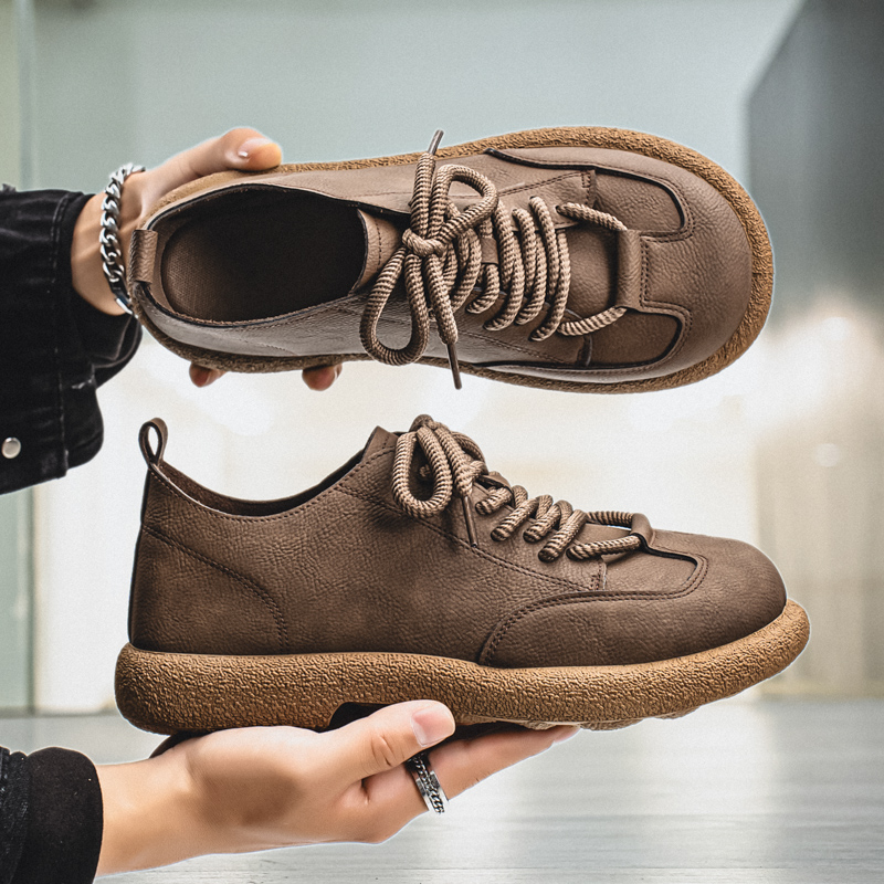 男性カジュアルシューズビッグヘッドクラシックフラットシューズ - Leatherwork Designs のレビューと価格