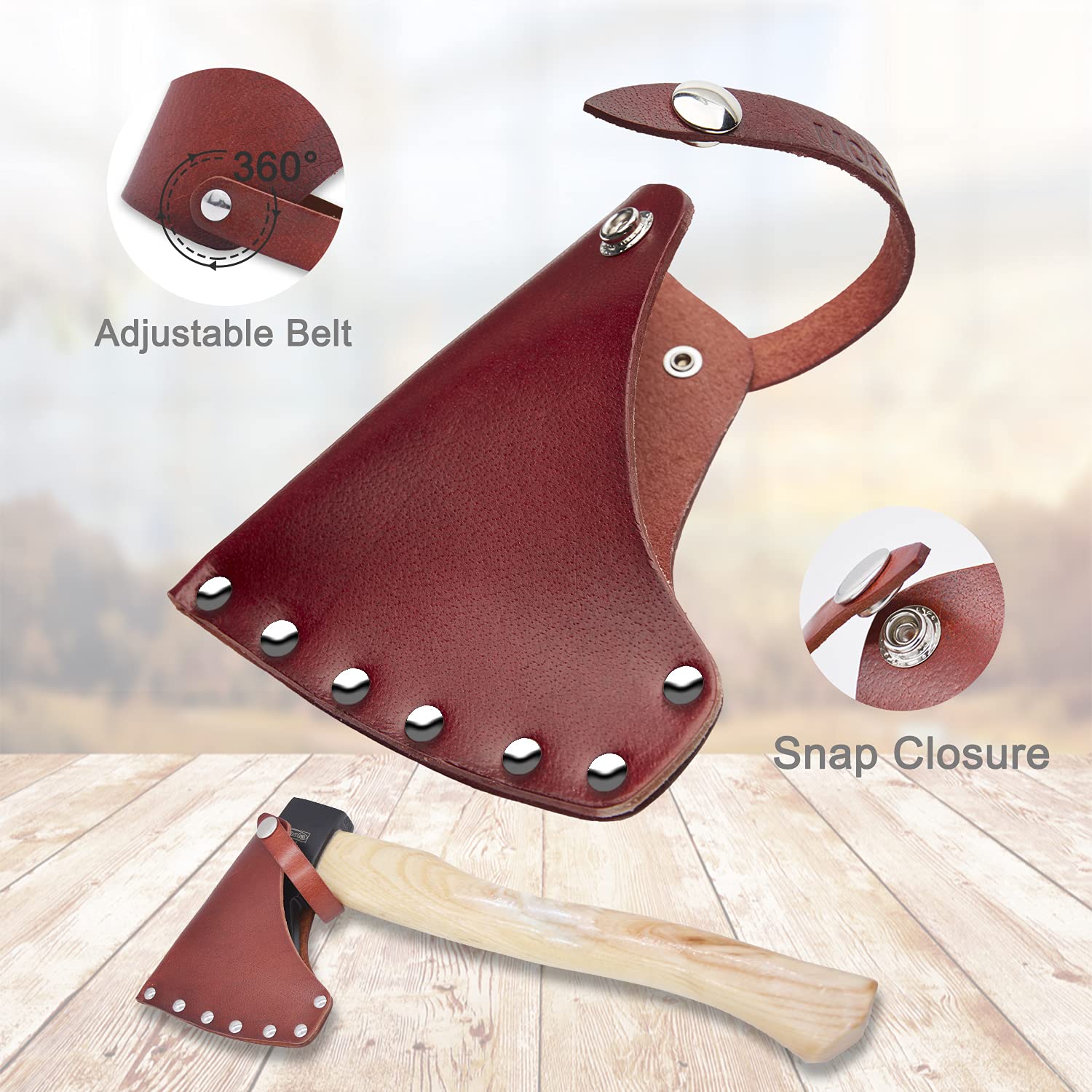 レザー斧シース、調節可能な手斧カバー、プロテクターケースカバ - Leatherwork Essentials のレビューと価格