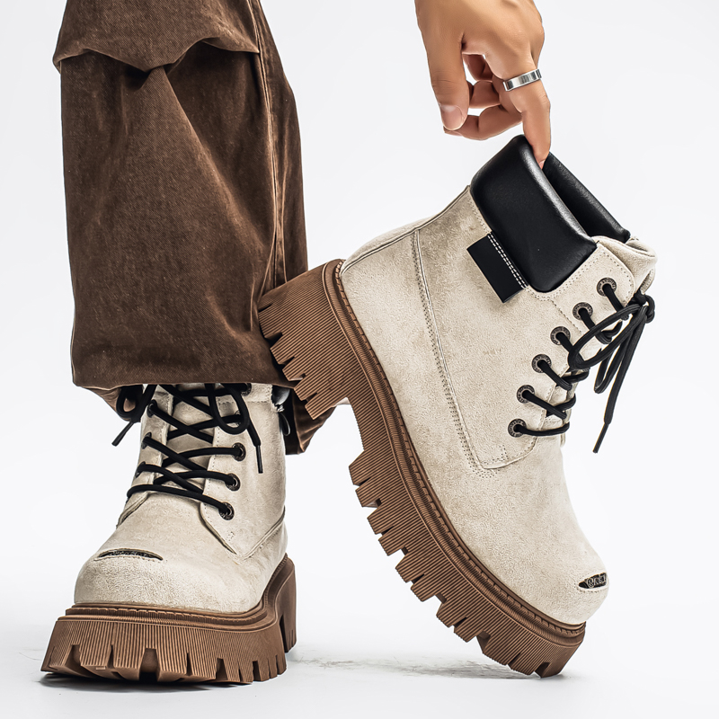 クラシックハイトップブーツアウトドアレザーメンズカジュアルア - Leatherwork Designs のレビューと価格