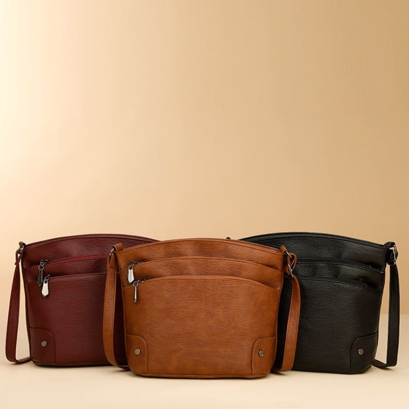 高品質おむつバッグ ミニマリストレザーショルダーバッグ ヴィ - Leatherwork Logo のレビューと価格
