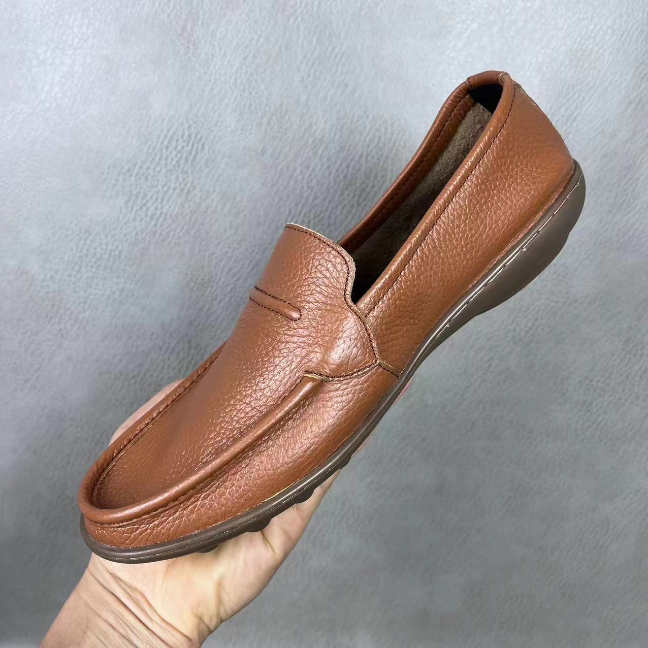 ローカットラウンドトゥメンズレザーシューズ牛革スリッポンワー - Leatherwork Designs のレビューと価格