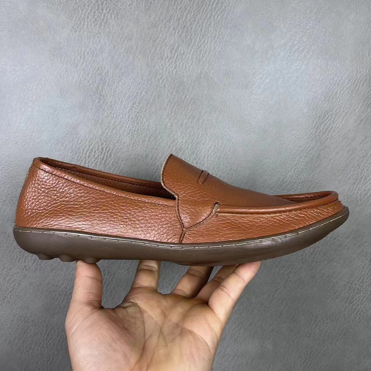ローカットラウンドトゥメンズレザーシューズ牛革スリッポンワー - Leatherwork Designs のレビューと価格