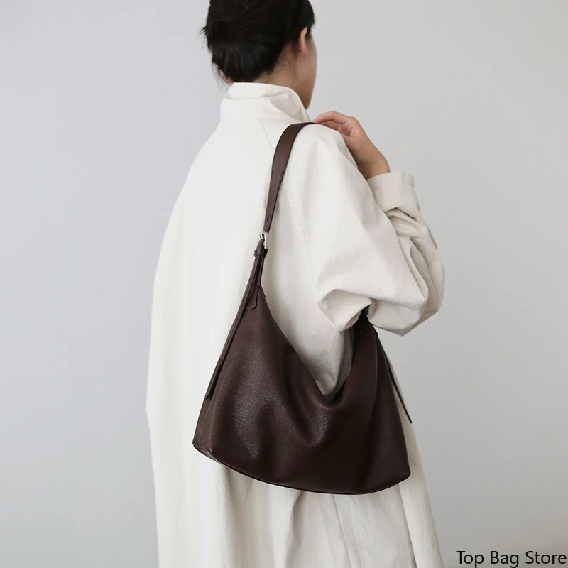 本革製女性用アンダーアームバッグ 通勤用ショルダーバッグ ト - Leatherwork Logo のレビューと価格