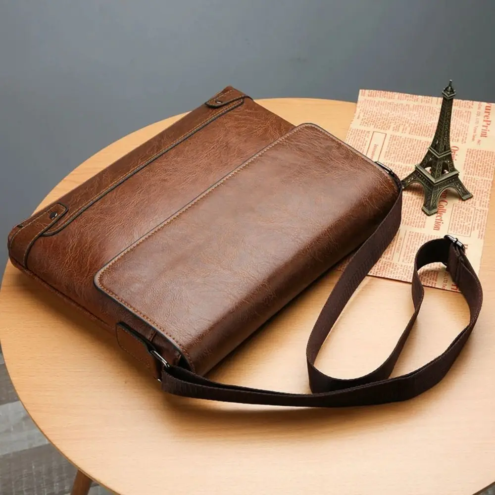 男性用PUレザーブリーフケース,ショルダーバッグ,クロスオー - Leatherwork Designs のレビューと価格
