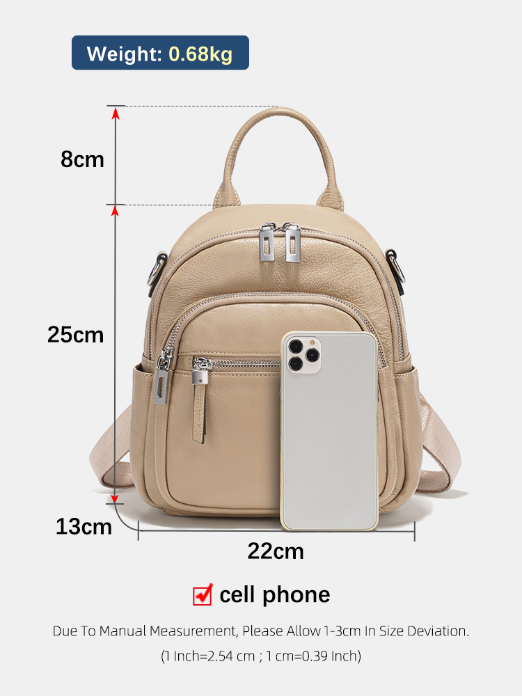Zency 本革小型バックパックナップザックマルチポケットデ - Leatherwork Designs のレビューと価格