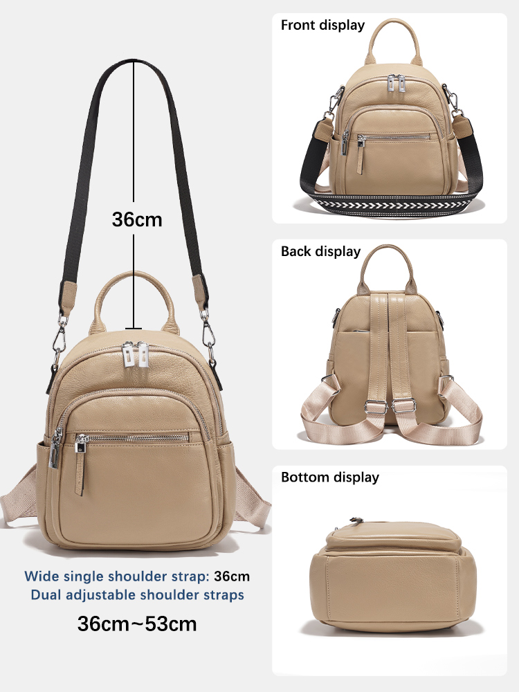 Zency 本革小型バックパックナップザックマルチポケットデ - Leatherwork Designs のレビューと価格