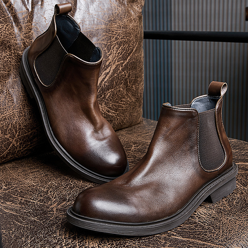 メンズ秋用バイクブーツ |   本革ヴィンテージコンフォート - Leatherwork Designs のレビューと価格