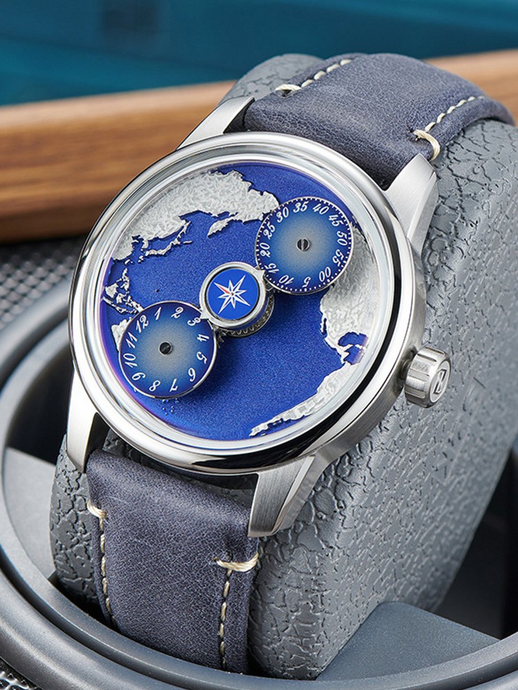 カジュアルメンズワークブループラネット全自動機械式腕時計ファ - Leatherwork Ideas のレビューと価格