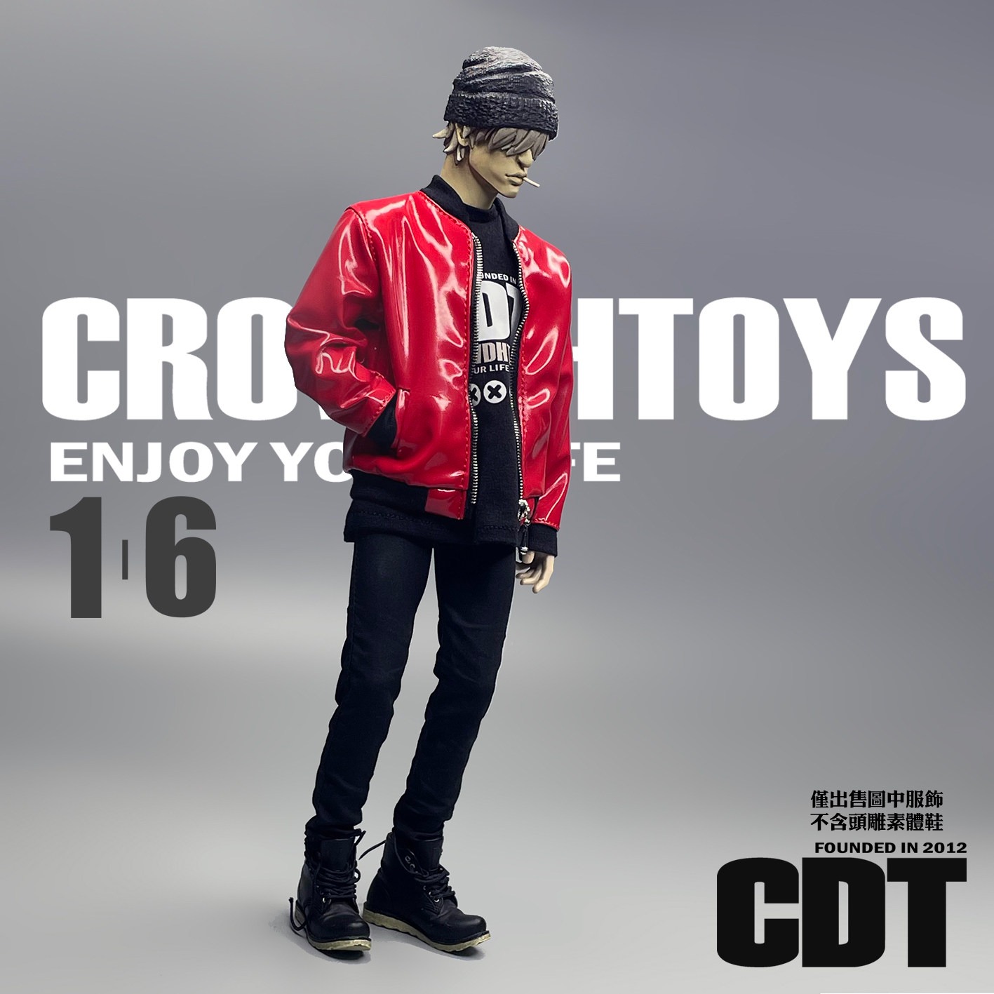 CROWDHTOYS 1/6 スケール人形男性赤い革コート黒 - Leatherwork Products のレビューと価格
