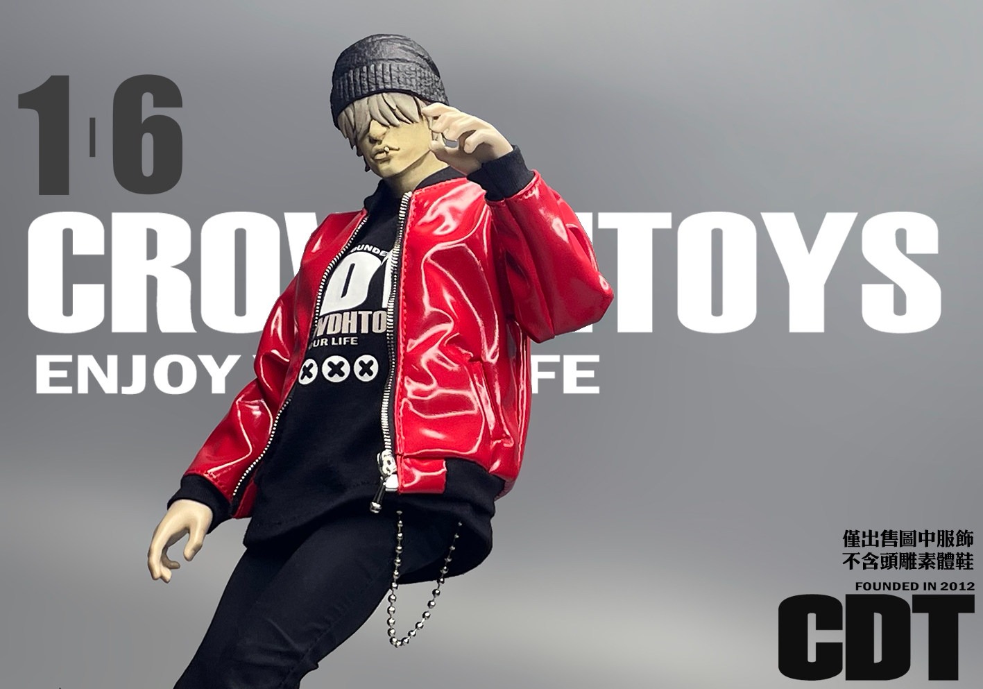 CROWDHTOYS 1/6 スケール人形男性赤い革コート黒 - Leatherwork Products のレビューと価格