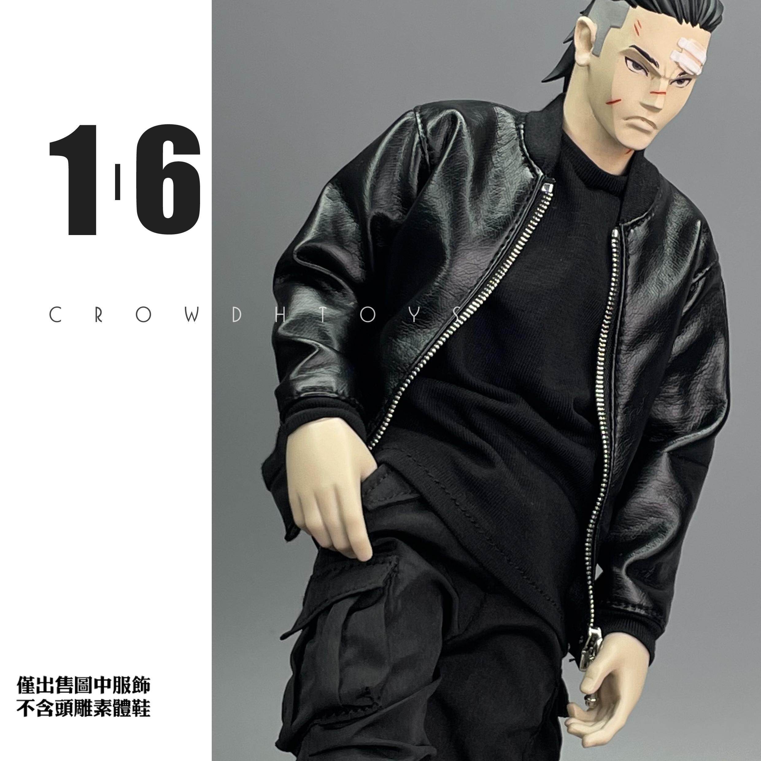 CROWDHTOYS 1/6 スケール人形男性赤い革コート黒 - Leatherwork Products のレビューと価格